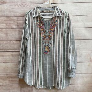 SOFT SURROUNDINGS ARABA EMBROIDERED TUNIC TOP